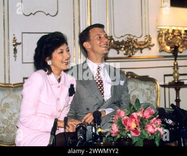 PRINZ JOACHIM von Dänemark bei der Bekanntgabe seiner Verlobung mit Alexandra Manley von Hongkong im Königspalast in Kopenhagen Stockfoto