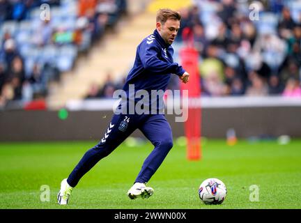 Matthew Godden in Coventry City während eines Trainings in der Coventry Building Society Arena in Coventry. Bilddatum: Montag, 25. März 2024. Stockfoto