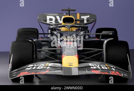 Redbull RB-20: Der RB20-Wagen, den RedBull-Fahrer in der Formel-1-Saison 2024 fahren werden. Stockfoto