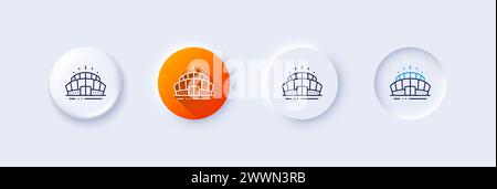 Arena Stadionlinie Symbol. Sportkomplex-Schild. Meisterschaftsgebäude. Zeilensymbole. Vektor Stock Vektor