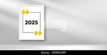 Symbol für 2025 Jahre. Jahresdatum des Ereignisplans. Fotorahmen-Banner. Vektor Stock Vektor