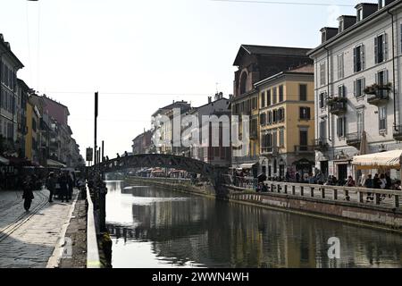 Navigli Kanal Bezirk Mailand / Mailand - Italien Stockfoto