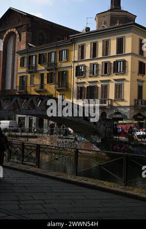 Navigli Kanal Bezirk Mailand / Mailand - Italien Stockfoto