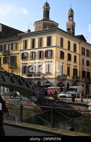 Navigli Kanal Bezirk Mailand / Mailand - Italien Stockfoto