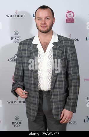 Arthur Hughes bei den jährlichen UK Critics' Circle Theatre Awards am Soho Place in London. Bilddatum: Montag, 25. März 2024. Stockfoto
