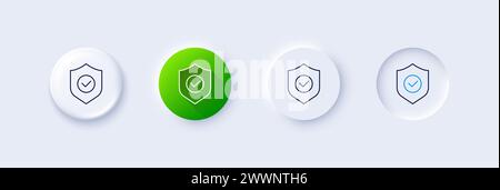 Symbol für Sicherheitsschild-Linie. Cyber-Abwehrschild. Zeilensymbole. Vektor Stock Vektor