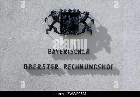 München, Deutschland. März 2024. Der Bayerische Oberste Rechnungshof (ORH) in der Kaulbachstraße. Quelle: Sven Hoppe/dpa/Alamy Live News Stockfoto