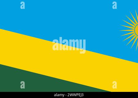 Ruanda-Flagge - rechteckiger Ausschnitt der gedrehten Vektorflagge. Stock Vektor