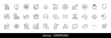 Stresssymbole, Zielgruppen und Kfz-Versicherungen. Für Web-App drucken. Zeilensymbole. Vektor Stock Vektor