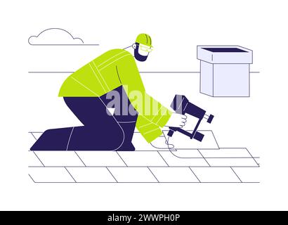 Installation von Dachschindeln abstrakte Konzept-Vektor-Illustration. Stock Vektor