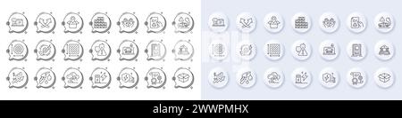 Symbole für Ladestation, geöffnete Box und Kfz-Ladeleitung. Für Web-App drucken. Zeilensymbole. Vektor Stock Vektor