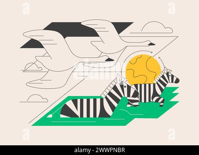 Saisonale Migration abstrakte Konzept Vektor Illustration. Stock Vektor