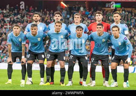 Bilbao, Spanien: 23. März 2024: Uruguay-Spieler bilden sich während des internationalen Freundschaftsspiels zwischen Euskadi und Uruguay im Estadio San Mamés ON Stockfoto