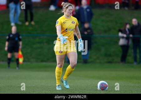 Claudia stöhnte von Sunderland während des FA Women's Championship-Spiels zwischen Sunderland Women und Durham Women FC am Sonntag, den 24. März 2024, in Eppleton CW, Hetton. (Foto: Mark Fletcher | MI News) Credit: MI News & Sport /Alamy Live News Stockfoto