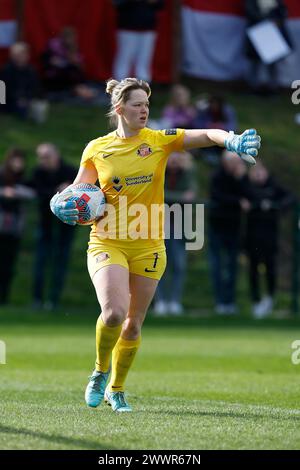 Claudia stöhnte von Sunderland während des FA Women's Championship-Spiels zwischen Sunderland Women und Durham Women FC am Sonntag, den 24. März 2024, in Eppleton CW, Hetton. (Foto: Mark Fletcher | MI News) Credit: MI News & Sport /Alamy Live News Stockfoto