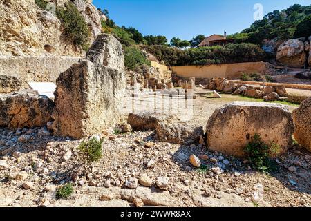 Archäologische Stätte von Heraion in der Nähe des Sees Vouliagmenis Loutraki Griechenland. Stockfoto