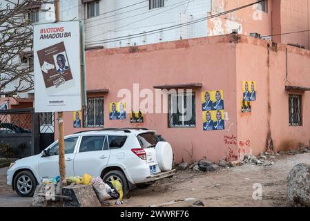 Nicolas Remene/Le Pictorium - Präsidentschaftswahl in Senegal. März 2024. Senegal/Senegal/Dakar - ein Wahlkampfplakat des Kandidaten Amadou Ba, 22. März 2024 in Dakar. Quelle: LE PICTORIUM/Alamy Live News Stockfoto