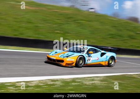 Mugello Circuit, Italien 24/03/2024 - 12h Mugello, Serie 24H. Rennen Teil 2. Ferrari 488 GT3 von Pellin Racing in Aktion auf der Rennstrecke. Foto: Fabio Pagani/Alamy Live News Stockfoto