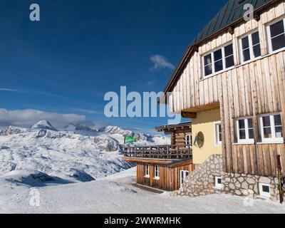 Berghütte am Krippenstein im Dachstein (Österreich) Stockfoto