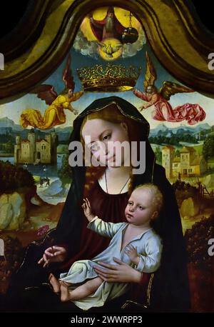 Maria mit Kind, Katharina und Barbara vom Meister der Magdalene-Legende 1500 Museum Mayer van den Bergh, Antwerpen, Belgien, Belgien. Stockfoto