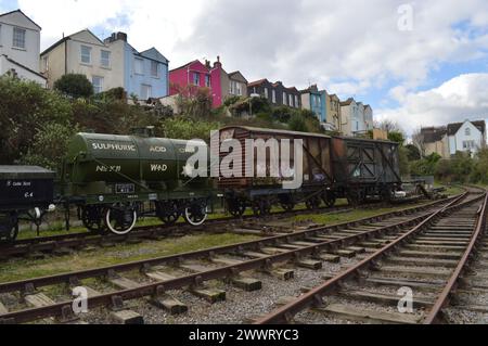 Wagen der Bristol Harbour Railway. Februar 2024. Stockfoto