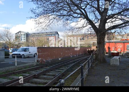 Endstation der Bristol Harbour Railway. Februar 2024. Stockfoto