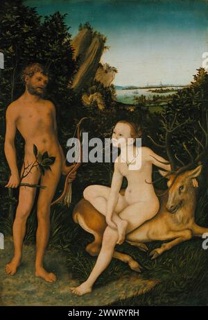 Apollo und Diana, 1530 Lucas Cranach der ältere - Stockfoto