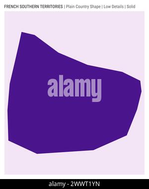 TAAF-Landkarte. Geringe Details. Solide Ausführung. Form der TAAF. Vektorabbildung. Stock Vektor