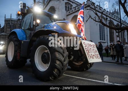 WEMBLEY, LONDON – 25. März 2024: Britische Bauern nehmen an einer Demonstration vor dem Londoner Parlament Teil Stockfoto