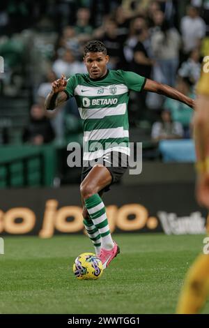 Matheus Reis während des Liga Portugal Spiels zwischen Sporting CP und Boavista FC, Estadio Jose Alvalade, Lissabon, Portugal. (Maciej Rogowski) Stockfoto