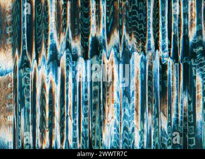 Analoges Störgeräusch blau orange Textur Stockfoto