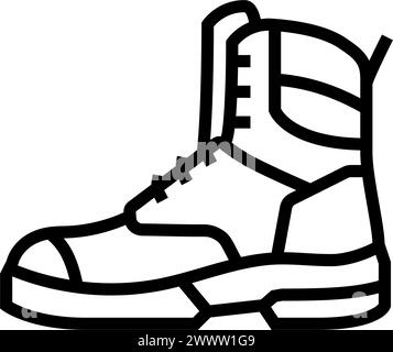 Sicherheitsstiefel psa Schutzausrüstung Linie Symbol Vektor Illustration Stock Vektor