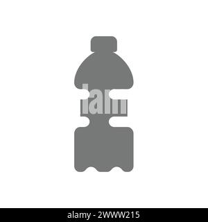 Vektorsymbol für Kunststoffflaschen. Einfaches Wasserflaschensymbol. Stock Vektor