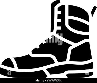 Sicherheitsstiefel psa Schutzausrüstung Glyphe Symbol Vektor Illustration Stock Vektor