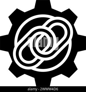Link Building seo Glyph Symbol Vektor Illustration Stock Vektor