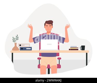 Arbeit von zu Hause Set Vektor Illustration, Online Meeting Set Konzept flaches Design, Freelancer Arbeit zu Hause Vorlage Stock Vektor