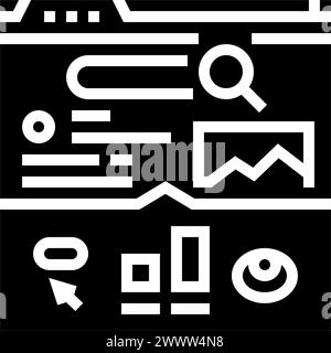 ctr Click Through Rate seo Glyph Symbol Vektor Illustration Stock Vektor