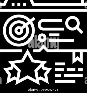 Nische Autorität seo Glyph-Symbol-Vektor-Illustration Stock Vektor