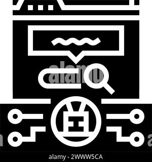 Natürliche Sprachverarbeitung nlp seo Glyphe Symbol Vektor Illustration Stock Vektor