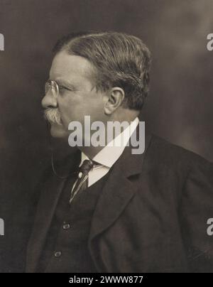 Theodore Roosevelt im Profil, 1913 Stockfoto