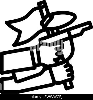 Team Paintball Spiel Linie Symbol Vektor Illustration Stock Vektor