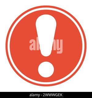 Warnschild, roter Kreis, Ausrufezeichen, Warnung, um Aufmerksamkeit zu lenken Stock Vektor