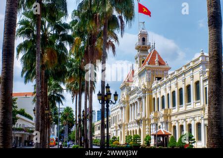 Ho-Chi-Minh-Stadt-Hauptgebäude des Volkskomitees, Ho-Chi-Minh-Stadt, Vietnam Stockfoto