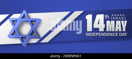 Israel Unabhängigkeitstag Vektor-Illustration mit Flagge und David Star Design Stock Vektor