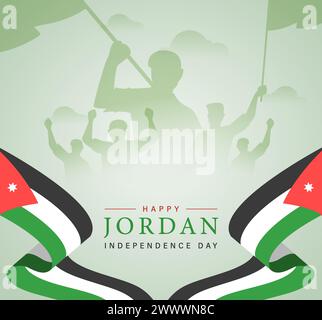Jordan Unabhängigkeitstag Vektor-Illustration Stock Vektor