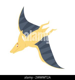 Niedlicher fliegender Dinosaurier. Prähistorisches Tier, Dschungel Reptilien Gruppe, jurassic World Evolution Cartoon Vektor Illustration Stock Vektor