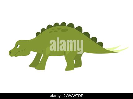 Niedlicher Stegosaurus-Dinosaurier. Prähistorisches Tier, Dschungel Reptilien Gruppe, jurassic World Evolution Cartoon Vektor Illustration Stock Vektor