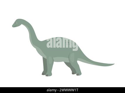 Brontosaurus-Dinosauriertier. Prähistorisches Tier, Dschungel Reptilien Gruppe, jurassic World Evolution Cartoon Vektor Illustration Stock Vektor