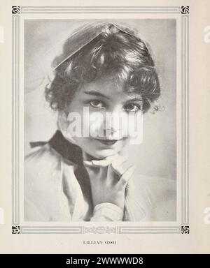 Porträt von Lillian Gish. Vintage Photoplay Magazine fotografisches Porträt der Filmschauspielerin, um 1915 Stockfoto