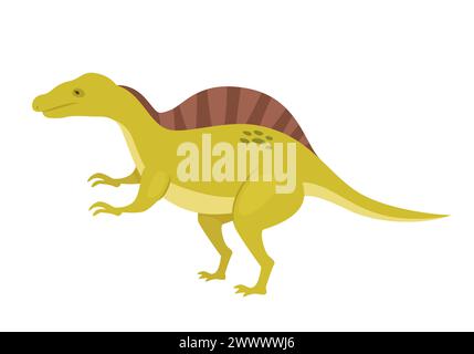 Spinosaurus Dinosaurier Tier. Prähistorisches Tier, Dschungel Reptilien Gruppe, jurassic World Evolution Cartoon Vektor Illustration Stock Vektor